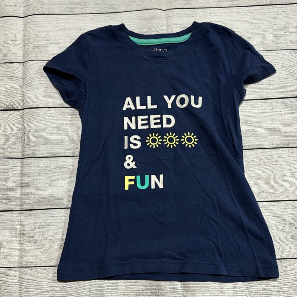 BCG Navy Sunshine Short Sleeve Shirt size XXS
